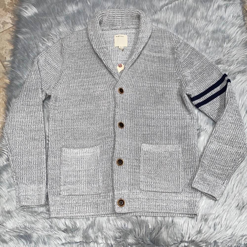 Life After Denim Varsity Cardigan Sweater M